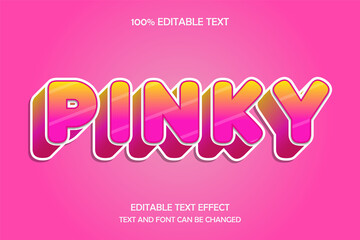 Pinky 3 dimension editable text effect modern glossy style
