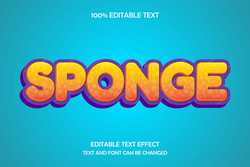 Sponge 3 dimension editable text effect modern comic style