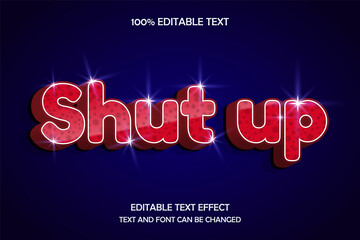 Shut up 3 dimension editable text effect modern sparkling style