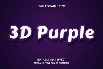 3d Purple 3 dimension editable text effect modern shadow style
