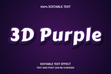 Obraz premium 3d Purple 3 dimension editable text effect modern shadow style