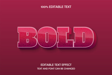 Bold 3 dimension editable text effect modern emboss shadow style