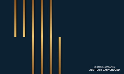 Modern abstract background blue dop with golden lines