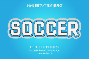 Obraz premium soccer 3 dimension editable text effect modern emboss style