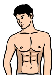 Fototapeta premium cute man cartoon on white background