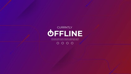 Currently offline twitch banner background vector template. Liquid geometric background with modern design.