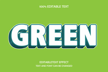 Green 3 dimension editable text effect modern pattern shadow style