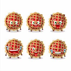 Cartoon character of apple pie with smile expression