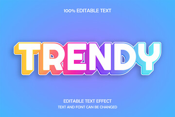 Trendy 3 dimension editable text effect modern shadow style