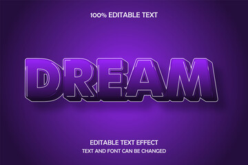 Fototapeta premium Dream 3 dimension editable text effect modern shadow style