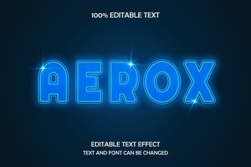 Aerox editable text effect modern neon style