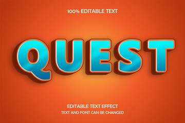 Quest 3 dimension editable text effect modern shadow style