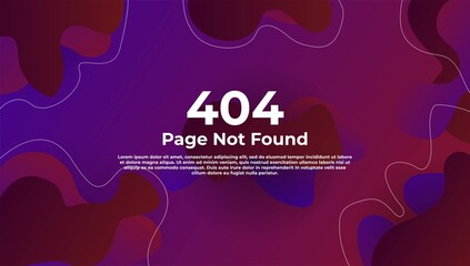 background design Error 404, page not found text. Cute gradient template, banner or website page
