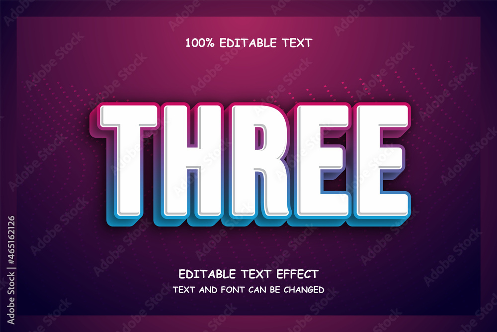 Fototapete three 3 dimension editable text effect modern futuristic style