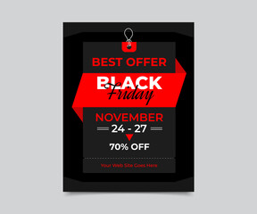 Black Friday sale poster banner and social media post banner template