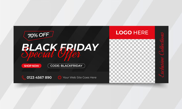 Black Friday social media sale cover photo and black friday web banner