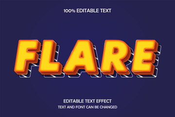 Flare 3 dimension editable text effect modern shadow line style