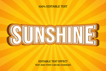 Sunshine 3 dimension editable text effect modern shadow pattern style