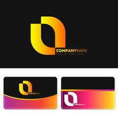 Luxury and elegant orange logo illustration design with business card design for your company