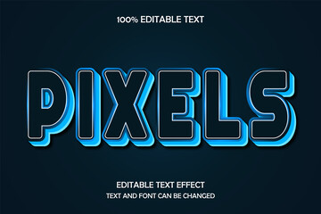 Fototapeta premium Pixels 3 dimension editable text effect arch modern led style