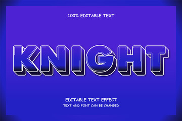 Knight 3 dimension editable text effect modern shadow style