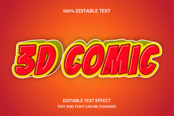 3d comic 3 dimension editable text effect modern shadow style