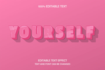 Yourself 3 dimension editable text effect modern emboss style