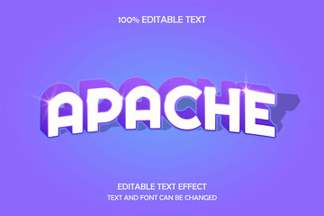 Apache 3 dimension editable text effect modern glossy style