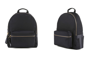 Black backpack with zipper