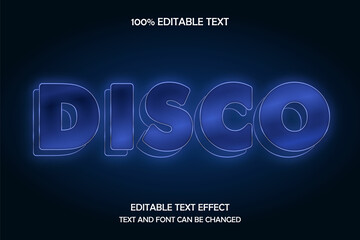 Disco 3 dimension editable text effect modern neon style