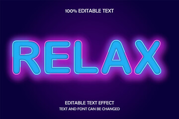 Relax 3 dimension editable text effect arch modern neon shadow style