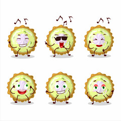 An image of key lime pie dancer cartoon character enjoying the music