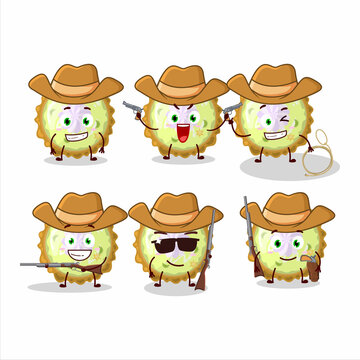 Cool cowboy key lime pie cartoon character with a cute hat