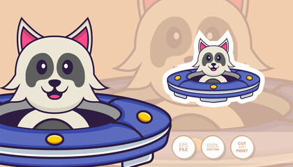 Hand drawn illustration of Cute dog. Cartoon character concept - Stickers