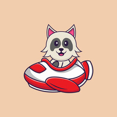 Cute dog cartoon character vector illustration.