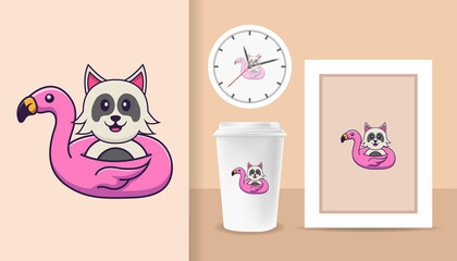 Cute dog cartoon character. Prints on T-shirts, sweatshirts, cases for mobile phones, souvenirs. Isolated vector illustration.