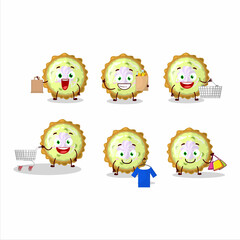 A Rich key lime pie mascot design style going shopping