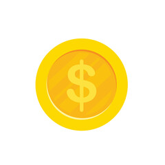 Dollar gold coin. vector illustration