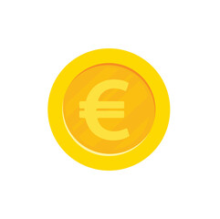 Euro gold coin. vector illustration