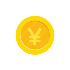 Yen gold coin. vector illustration