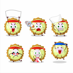 Mascot design style of key lime pie character as an attractive supporter