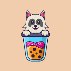 Cute dog cartoon character vector illustration.