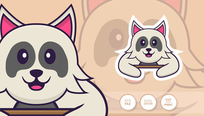 Hand drawn illustration of Cute dog. Cartoon character concept - Stickers