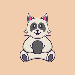 Cute dog cartoon character vector illustration.