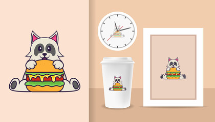 Cute dog cartoon character. Prints on T-shirts, sweatshirts, cases for mobile phones, souvenirs. Isolated vector illustration.