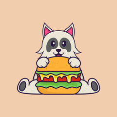 Cute dog cartoon character vector illustration.