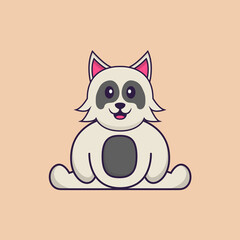 Cute dog cartoon character vector illustration.