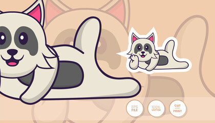 Hand drawn illustration of Cute dog. Cartoon character concept - Stickers