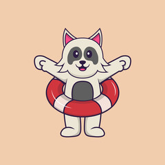Cute dog cartoon character vector illustration.