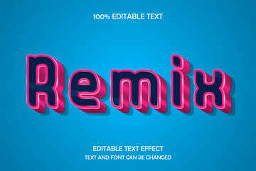 Remix 3 dimension editable text effect emboss shadow style